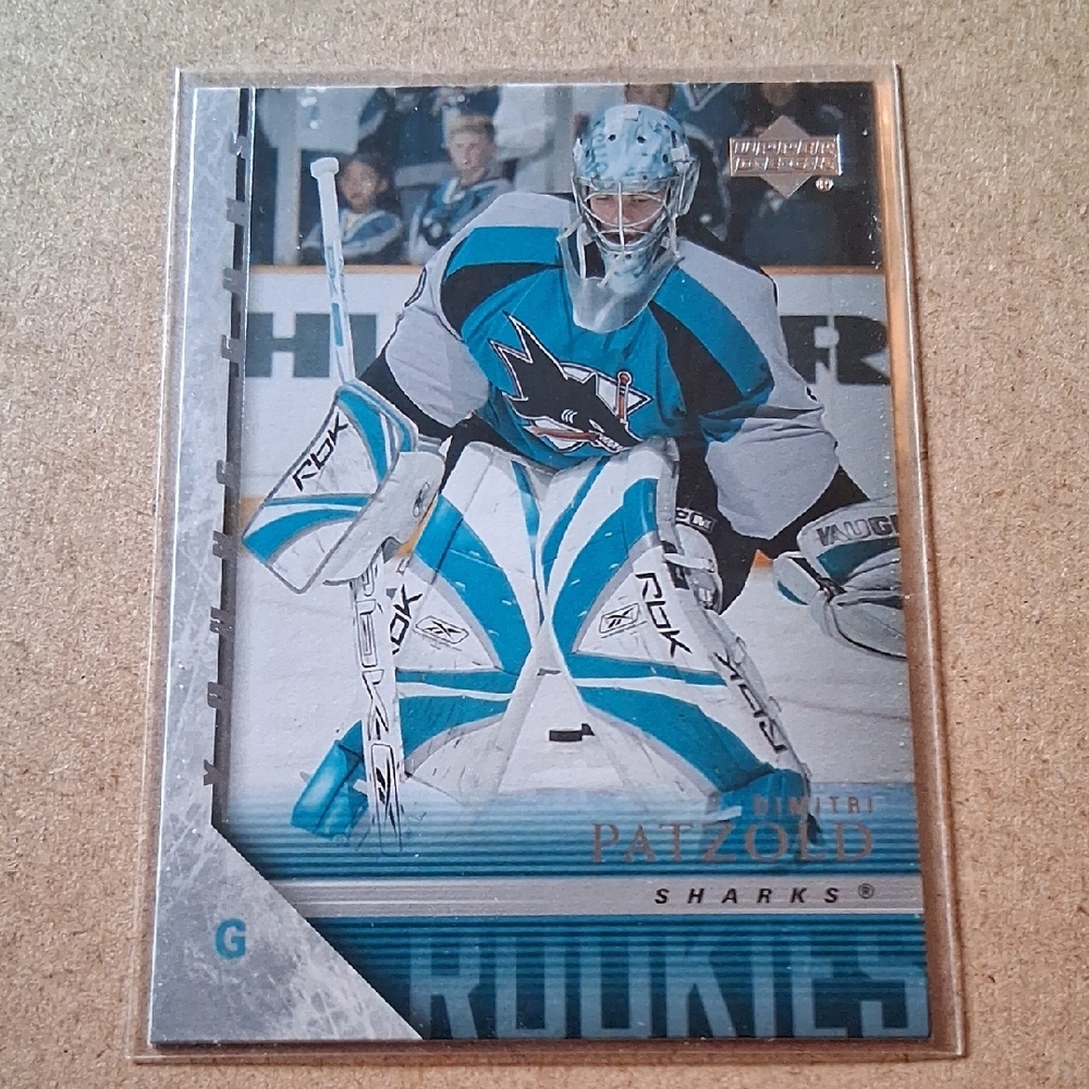 Hockey Rookie Card with Blue and White Design